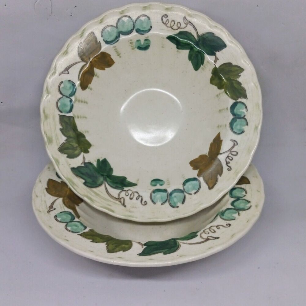 Metlox Vernon WareVineyard Rim Cereal Bowl-7"-USA-Set OF 2-Vintage-As IS